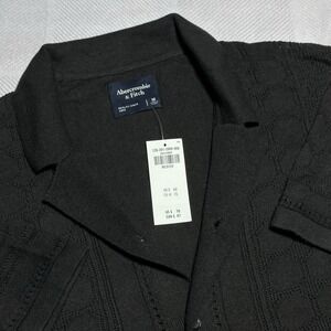 NEW Abercrombie‎ Fitch Lace Knit Button Through Sweater Polo Size Medium NWT